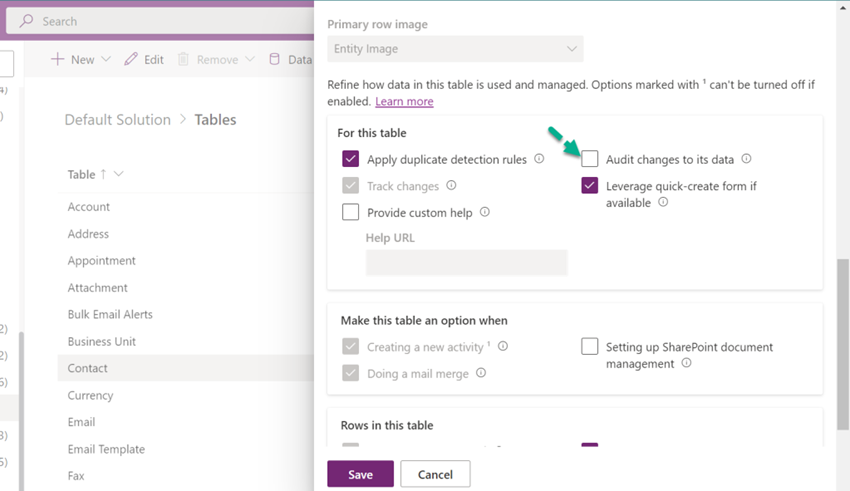 How to Enable Auditing for a Table in Dynamics 365 CE Online